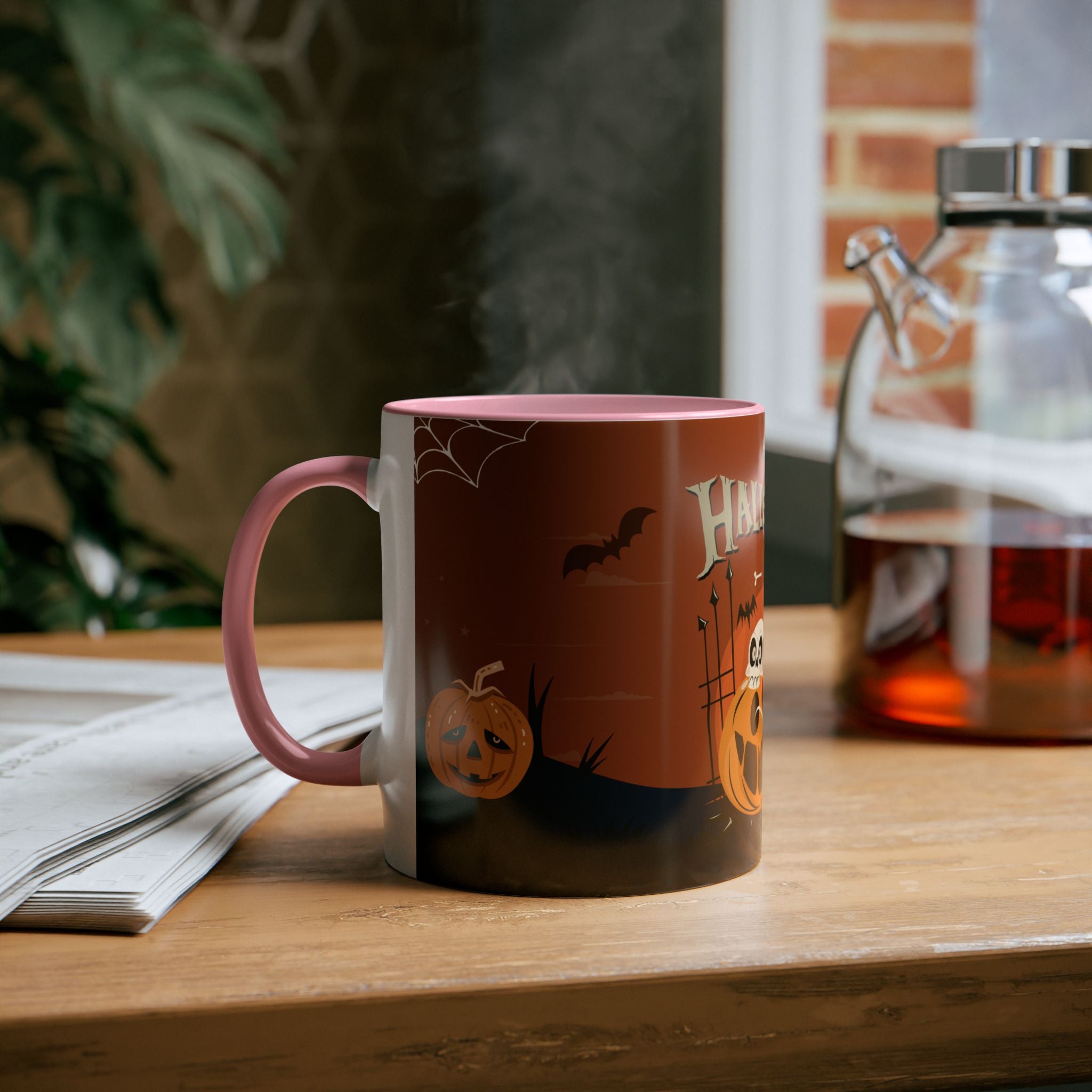 Happy Halloween with Pumpkin | Two-Tone Coffee Mugs